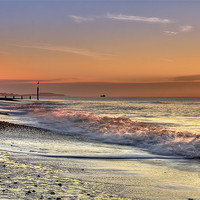 Buy canvas prints of Pink Surf at Bournemouth by Jennie Franklin