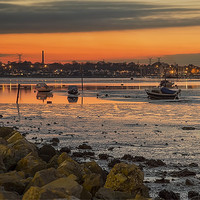 Buy canvas prints of Holes Bay Poole at Sunset by Jennie Franklin