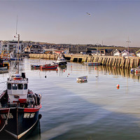 Buy canvas prints of West Bay Harbour Dorset by Jennie Franklin
