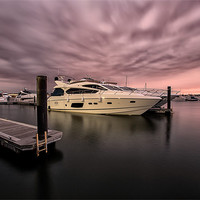 Buy canvas prints of Sunseeker Sunset Poole Harbour by Jennie Franklin
