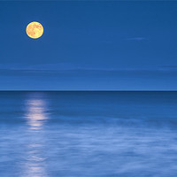 Buy canvas prints of Super Moon iver the Sea by Jennie Franklin