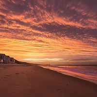 Buy canvas prints of Fire Sky over Boscombe Dorset by Jennie Franklin