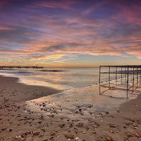 Buy canvas prints of  Sunrise at Boscombe this morning by Jennie Franklin