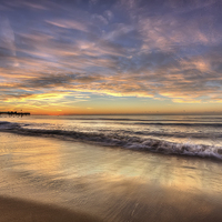 Buy canvas prints of  HDR Beach Sunrise by Jennie Franklin