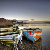 Buy canvas prints of  Boats at Sunrise by Jennie Franklin