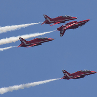 Buy canvas prints of  Red Arrows master of the skies by Jennie Franklin
