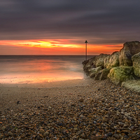 Buy canvas prints of  Mudeford Beach before Sunrise by Jennie Franklin