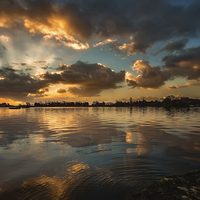 Buy canvas prints of  Poole Park Sunrise - another view by Jennie Franklin