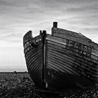Buy canvas prints of Abandoned Dungeness Fishing Boat by Brian Sharland
