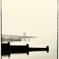Buy canvas prints of Breakwaters & Walkers, Whitstable by Brian Sharland