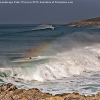 Buy canvas prints of Fistral Newquay Rainbow by Canvas Landscape Peter O'Connor