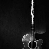 Buy canvas prints of Acoustic Guitar black and white by Canvas Landscape Peter O'Connor