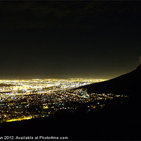 Buy canvas prints of Cape Town at night by Valerie Brown