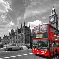 Buy canvas prints of London Big Ben And Red Bus by Yhun Suarez