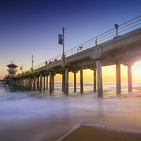 Buy canvas prints of Huntington Beach Pier Sunset by Yhun Suarez