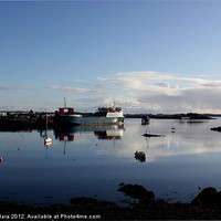 Buy canvas prints of STORNOWAY HARBOUR DEAD CALM GLASS by Jon O'Hara