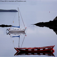 Buy canvas prints of Red boat at Harbouring rest by Jon O'Hara