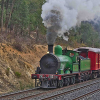 Buy canvas prints of Steamtrain Y 112 steams up the hill by Matthew Burniston