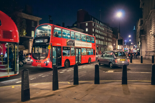 London Bus Picture Board by Alan Matkin