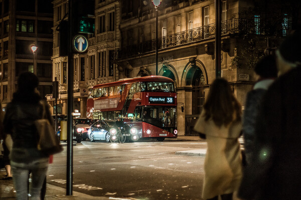 London bus at night  Picture Board by Alan Matkin