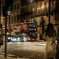 Buy canvas prints of London bus at night  by Alan Matkin