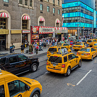 Buy canvas prints of NYC Yellow Cabs by Alan Matkin