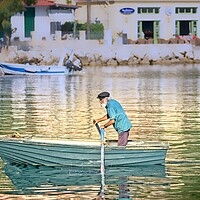 Buy canvas prints of Rowing home for Breakfast by Alan Matkin