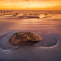 Buy canvas prints of Seaside Rockpool at Low Tide during Sunset  by David Shackle