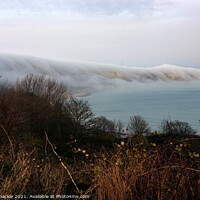 Buy canvas prints of Mist Clinging To Cliff Face by David Shackle