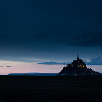 Buy canvas prints of Mont St Michel at night by Gary Finnigan