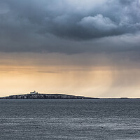 Buy canvas prints of Longstone lighthouse in a squall by Gary Finnigan