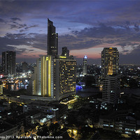 Buy canvas prints of Bangkok Night Skyline by Paul Amos