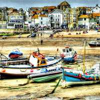 Buy canvas prints of Boats in St. Ives Harbour by Anthony Hedger
