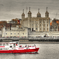 Buy canvas prints of  The Little Red Boat and The Tower of London by Anthony Hedger