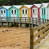 Buy canvas prints of Colourful beach huts by Anthony Hedger