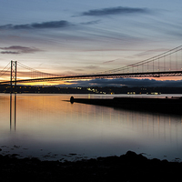 Buy canvas prints of Forth Road Bridge at Sunset by Mike Dow