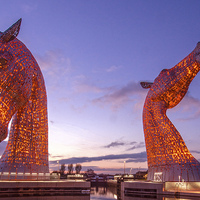 Buy canvas prints of  The Kelpies Remember by Mike Dow