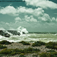 Buy canvas prints of Waves Crashing Over Brighton Marina by JG Mango