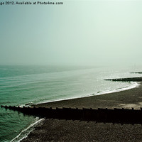 Buy canvas prints of Eastbourne Groynes in Sea Mist by JG Mango
