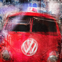 Buy canvas prints of VW Fire Engine by JG Mango