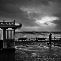 Buy canvas prints of Brighton Seafront Storm Walk by JG Mango