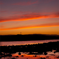 Buy canvas prints of St. Cuthbert island sunset by DAVID RICHARDSON