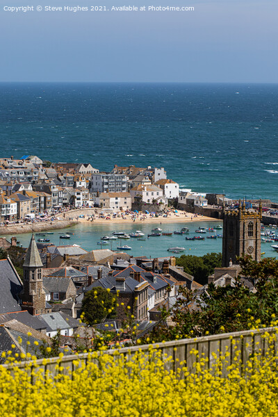 Looking down on St Ives Picture Board by Steve Hughes
