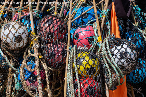 Footballs used as fishing floats Picture Board by Steve Hughes