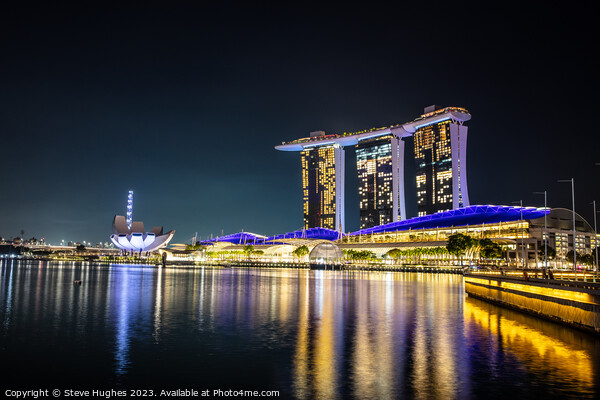 Marina Bay Sands at night Picture Board by Steve Hughes