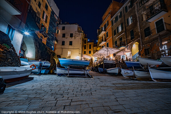 Boats on dry land at Riomaggiore Picture Board by Steve Hughes