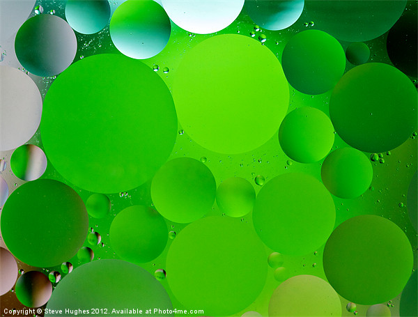 Green oil and water circles Picture Board by Steve Hughes