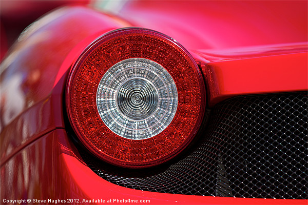 Ferrari red round rear light Picture Board by Steve Hughes