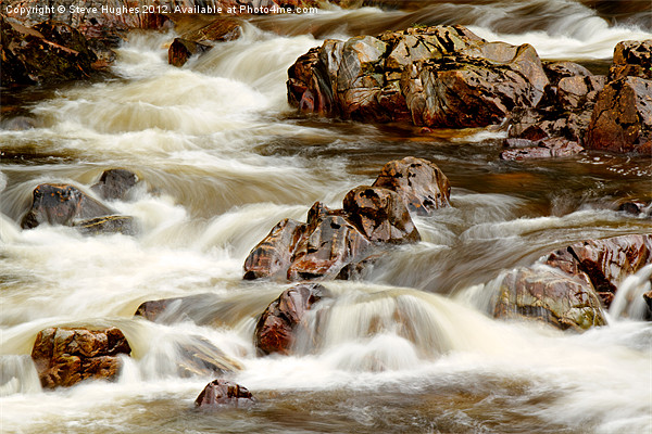 Fast Flowing over the Rocks Picture Board by Steve Hughes