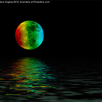 Buy canvas prints of Rainbow Moon with reflections by Steve Hughes